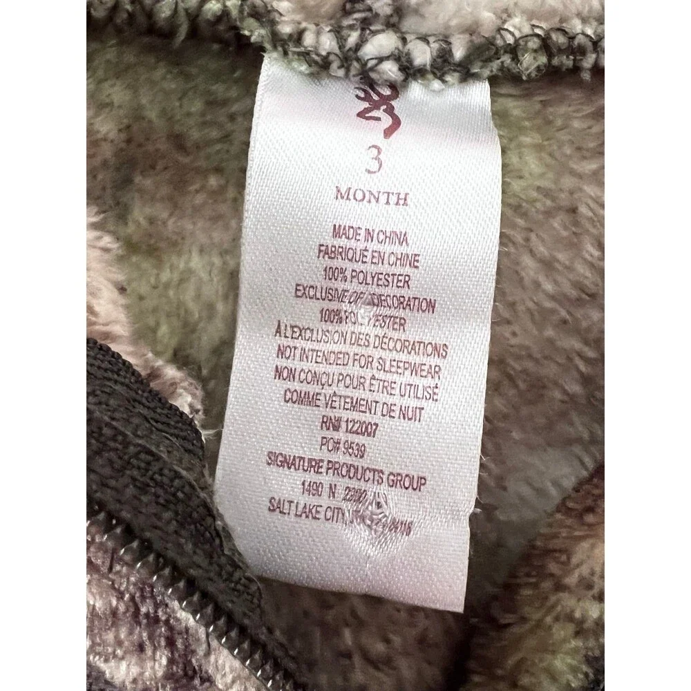 REALTREE Toddler Camo Hooded Fleece Coverall 3 Months (Bx 6)